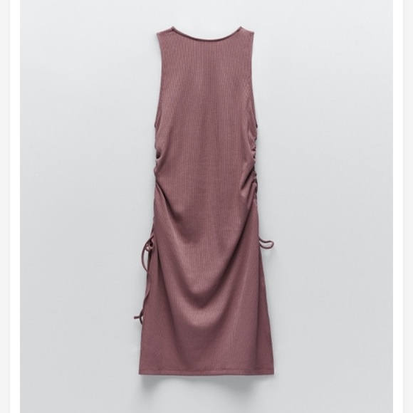 Zara Longline Mauve Purple Ruched Gathered Top - Picture 4 of 6